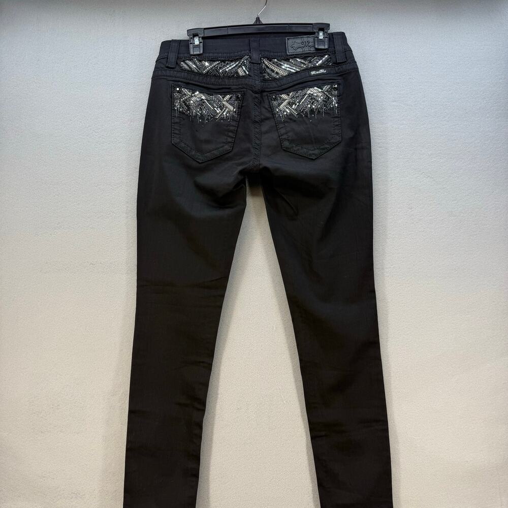 Miss Me Women’s Jeans Size 27x31 (4) Black Skinny Embellished Preppy Grunge - Picture 2 of 14